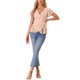 thumbnail image 2 of INSPIRAR CHIC Blusas de Mujer con Estampado Floral, Cuello en V, Manga Corta, Cintura con Lazo, Peplum, Talla XS, Rosa, 2 of 6
