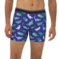 thumbnail image 2 of Men'S Boxer Briefs, Blue Dinosaur Pattern Soft And Breathable Mens Underwear Boxer Briefs With Widen Waist, 2 of 2