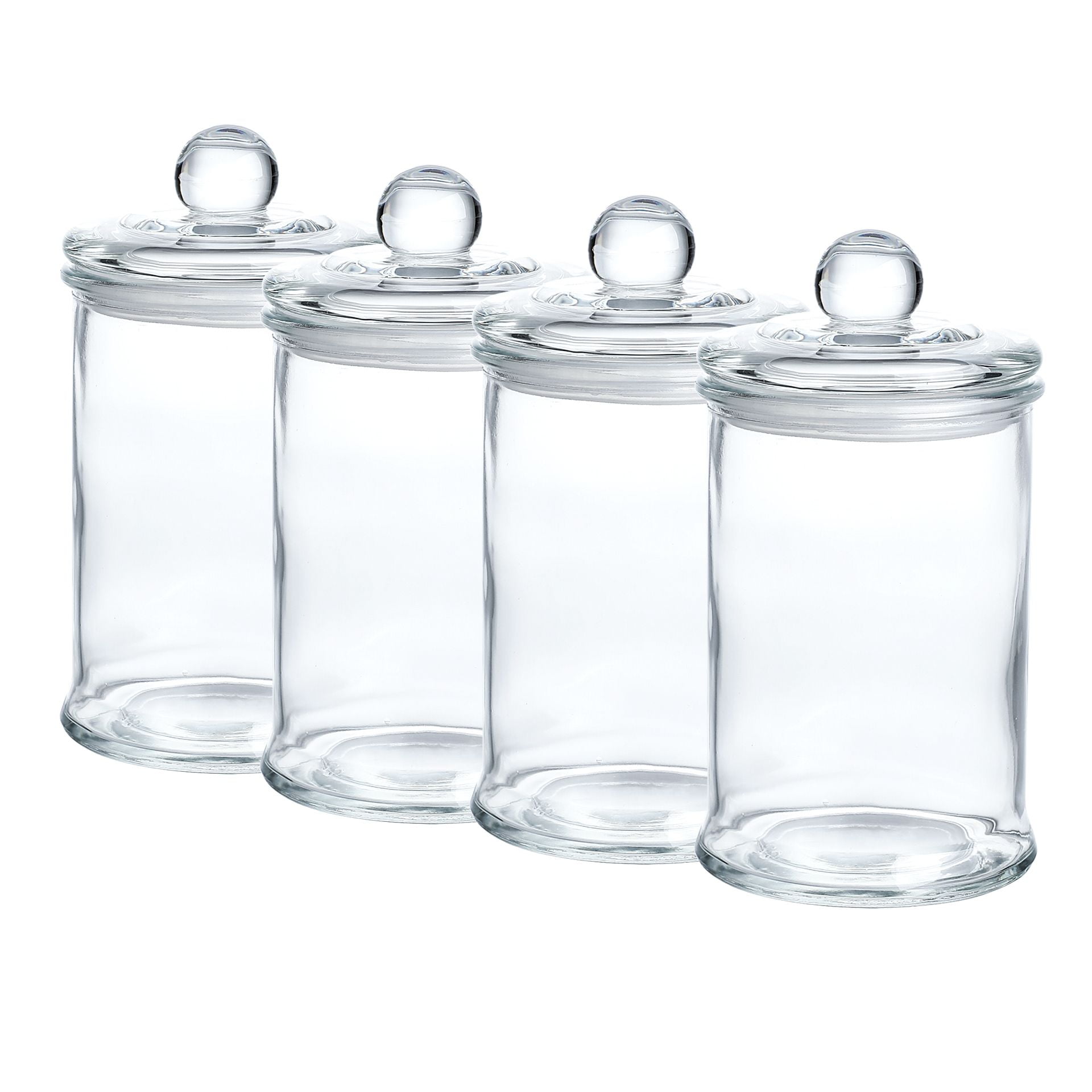 Glass Apothecary Jars Bathroom Storage Organizer Canisters (D3.1"XH5.7