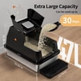 thumbnail image 4 of Caja de arena para gatos Eosarcu de acero inoxidable con tapa abatible XL, color negro, 4 of 8