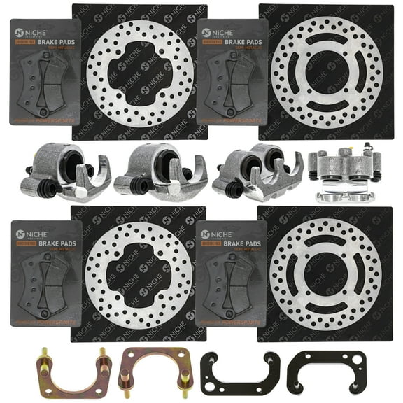 Niche Brake Rotor Caliper Pad Kit for Polaris Ranger EV 1911375 2205949 UTV MK1008040
