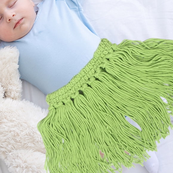 TEHAUX 1 Ensemble Jupe en Herbe Décorative Tenue de Shooting Nouveau-Né Vert Acrylon pour Accessoires de Photographie Nouveau-Né Garçon