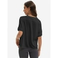 thumbnail image 5 of Summer Tops Womens Solid T Shirts for Women Loose Shirts Basic Tee, 5 of 6