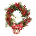 thumbnail image 1 of 1 unid luminosa navidad corona decoración brillante baya roja bowknot decoración, 1 of 7