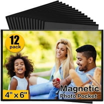 Magnetic Picture Frames 12 Packs-Fridge Magnetic Photo Frames-Holds 4 x 6 Inches Photos,Black