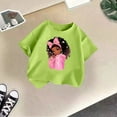 thumbnail image 2 of Hifoo Kid Girls T-Shirts Cute Print Graphic Round Neck Short Sleeve Tee Summer Casual T Shirt Tops Soft Child Clothing, 2 of 4