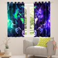 thumbnail image 5 of Erosebridal Galaxy Wolf Curtains,Green Purple Moon Starry Sky Curtains Blackout,Wild Safari Animals Curtains & Drapes Trippy Living Room Decor Boho Window Curtains 2 Panels 42"Wx63"L, 5 of 6