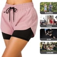 thumbnail image 6 of Hiauspor Athletic Running Shorts for Women Quick Dry with Pocket Gym Yoga Workout Pink S, 6 of 7
