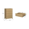 thumbnail image 4 of Mainstays Modern 4 Drawer Dresser, Natural Teak, 4 of 25