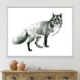 thumbnail image 2 of Designart 'Black and White Portrait Fox' Farmhouse Framed Canvas Wall Art Print, 2 of 5