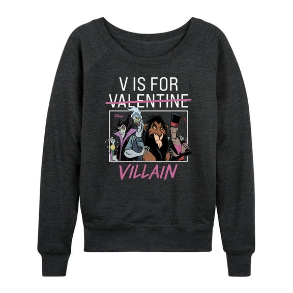 Disney Villains - Valentine's Day - V is for Villain - Women's Lightweight French Terry Long Sleeve Shirt