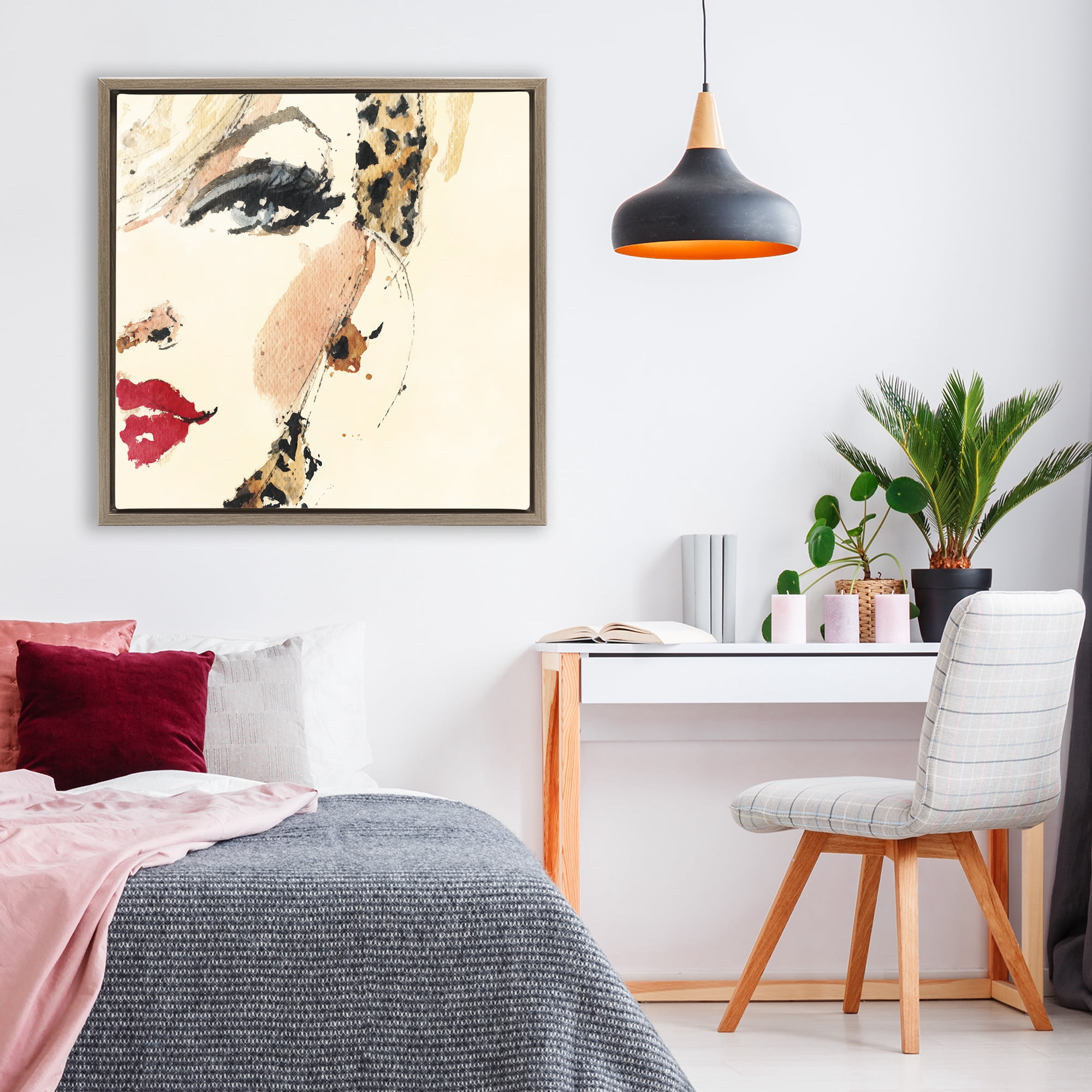 Stupell Industries Crimson Enigma Lipstick Brown Framed Floater Canvas Wall Art, design by Svetlana Aleynikova