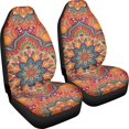 thumbnail image 3 of Xoenoiee Retro Mandala Pattern Auto Front Seat Covers 2 pcs,Vehicle Seat Protector Car Seat Covers, Fit Most Vehicle, Cars, Sedan, Truck, SUV, Van, 3 of 6