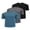 Black/Medium Gray/Dark Blue, variant on Men's 3 Pack Workout Shirts Quick Dry Gym Athletic Shirts Moisture Wicking Short Sleeve T Shirts