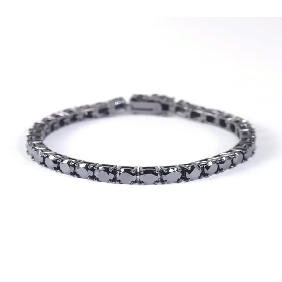 Black 3-5MM Moissanite Tennis Bracelet Men Lab Grown Diamond Bracelets for Women Sterling Silver Diamond Bracelet for Women Wedding Bracelets for Brides