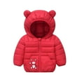 thumbnail image 2 of Tdoqot Toddler Girls Winter Coats with Hood- Full Zip Cute Long Sleeve Warm Quilted Jacket Red Size 1 T, 2 of 4