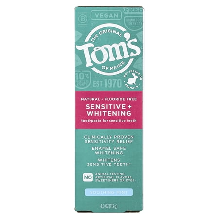 【並行輸入品】トムズオブメイン Tom's of Maine センシティブ＆ホワイトニング歯磨き粉 スージングミント 4oz / 113g Sensitive &amp; Soothin