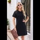 thumbnail image 5 of Vestido Camisero de Verano para Mujer, de Corta con Encaje, Informal, con Cuello Redondo y Plisado, Color Negro, Talla L, 5 of 10