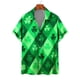 thumbnail image 3 of Camisas de playa hawaianas para hombres Camisas para hombres y mujeres Camisas para parejas Camisa de manga corta con solapa y estampado 3D de trébol de cuatro hojas Camisas florales, 3 of 5