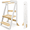 White, variant on Foldable Toddler Kitchen Standing Tower, Baby Kitchen Helper with Safety Handles, Wooden Step Stool with 3 Adjustable Heights, Montessori Learning Tower for Kitchen Bathroom (Natural)