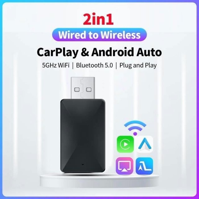 Wireless CarPlay Adapter - PRUMYA - Mini Box 2 in 1 - Bluetooth 5.5 - Compatible with 99% cars - Plug and Play