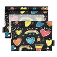thumbnail image 2 of Ckdifva Crayons Rainbows Hearts Pencil Pouch 3 Ring Zipper Pencil Case Binder Pockets Clear Top Cosmetic Bag 2 Pack, 2 of 6