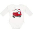 thumbnail image 3 of Inktastic Valentine Fire Truck with Hearts Boys or Girls Long Sleeve Baby Bodysuit, 3 of 5
