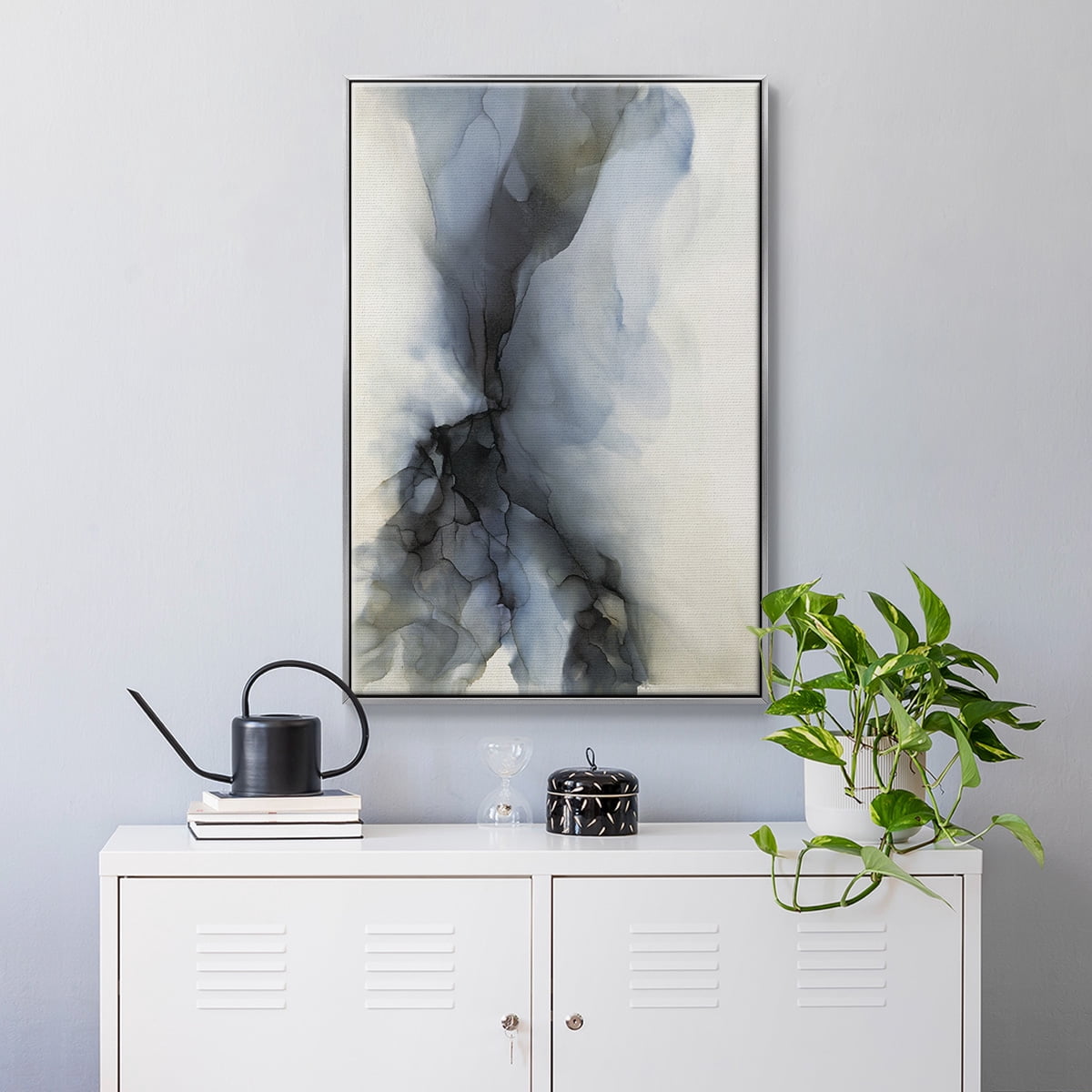Low Tide Framed Premium Gallery Wrapped Canvas - Ready to Hang - 27 x 41 - Silver Floating Frame