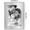 thumbnail image 3 of Americanflat 4"x6" Picture Frame with Beaded-Style Detailing and Shatter-Resistant Glass - Gallery Style Frames for Tabletop or Wall Display - Silver, 3 of 9