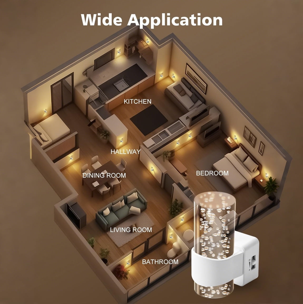 LED Night Light, 2 Pack 3000K Dimmable Night Lights Plug into Wall, Auto Dusk to Dawn Sensor Night Lights for Hallway Bedroom Stairway
