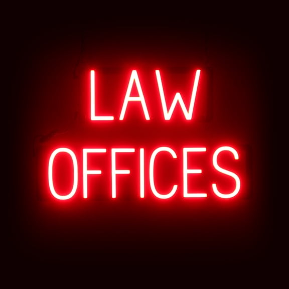 SpellBrite LAW OFFICES LED Sign for Business. 24.2" x 15" Red LAW OFFICES Sign Has Neon Sign Look With Energy Efficient LED Light Source. Visible from 500+ Feet, 8 Animation Settings.