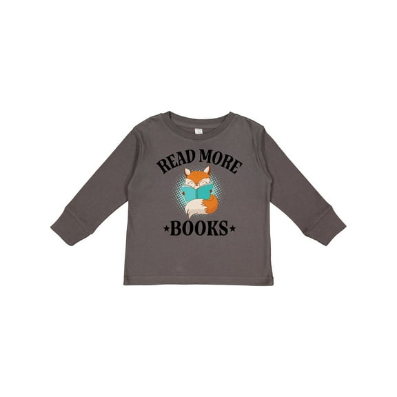 Inktastic Reading Group Fox Read More Books Boys or Girls Long Sleeve Toddler T-Shirt