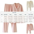 thumbnail image 3 of PNTUTB Womens Solid Color Lapel Button Front Long Sleeve Top and Elastic Waistband Pant Loose Comfort Pajamas Sets, 3 of 6