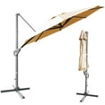 thumbnail image 2 of Costway Parasol Déporté de Patio 11 Pi Rotation Cantilever Aluminium Inclinaison Base Croisée Beige, 2 of 10