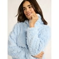thumbnail image 3 of Joyspun Women's Embossed Plush Hoodie and Joggers Pajama Set, 2-Piece, Size XS-2X, 3 of 5