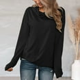 thumbnail image 2 of JDEFEG Wear for Woman Womens Casual Long Sleeve Sweatshirt Turtleneck Top Cute Pullover Relaxed Fit Tops Women Lightweight Workout Shirt Polyester,Spandex Black Xl, 2 of 5