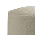 thumbnail image 2 of 18 Inch Modern Foam Ottoman Beige Faux Sheep Skin Matte Black Metal Legs - Saltoro Sherpi, 2 of 5