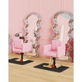 thumbnail image 4 of Baasha High-end Salon Chair, Gold & Pink, Faux Leather, 360° Swivel, 330 lbs Weight Capacity, Memory Foam Cushion, Arm Rest, Ergonomic, Adjustable Height, Foot Rest, PU Leather, 4 of 10