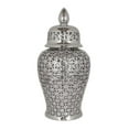 thumbnail image 1 of Plutus Brands PBTH93504 Porcelain Pierced Jar, Silver, 1 of 1