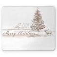 thumbnail image 1 of Christmas Mouse Pad, Romantic Vintage New Year Scenery with Reindeer Tree and Star Design Image, Rectangle Non-Slip Rubber Mousepad, Brown, by Ambesonne, 1 of 2