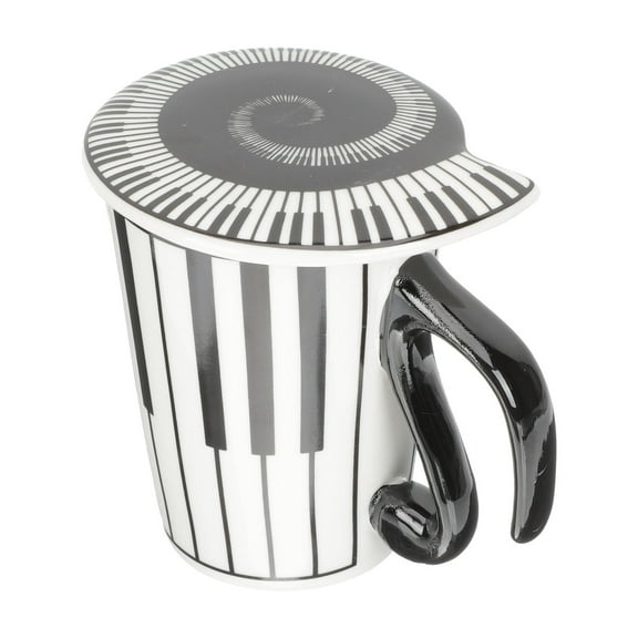 MUSEYA Assorted Color Ceramic Mug with Music Design for Home Use and Relaxing Experience 300ml