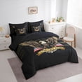 thumbnail image 2 of Manfei Patriotic Eagle 7-Piece Twin Bedding,1776-2026 Print Bedding Comforter Set,July 4Th Gifts,Black Reversible, 2 of 7