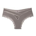 thumbnail image 3 of Gubotare Womens Boxers Women Solid Color Briefs Underpants Sleepwear Underwear Shorts Homewear Lingerie Lace Bandage Panties,Gray S, 3 of 5