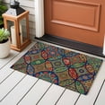 thumbnail image 4 of Vintage Boho Entryway Rug 2'x3'&nbsp; Non Slip Front Door Mats, Ethnic Floral Geometric Green Blue Red Entrance Rugs Indoor Outdoor Carpet, Washable Floor Mats Small Area Rug for Bedroom Kitchen, 4 of 8