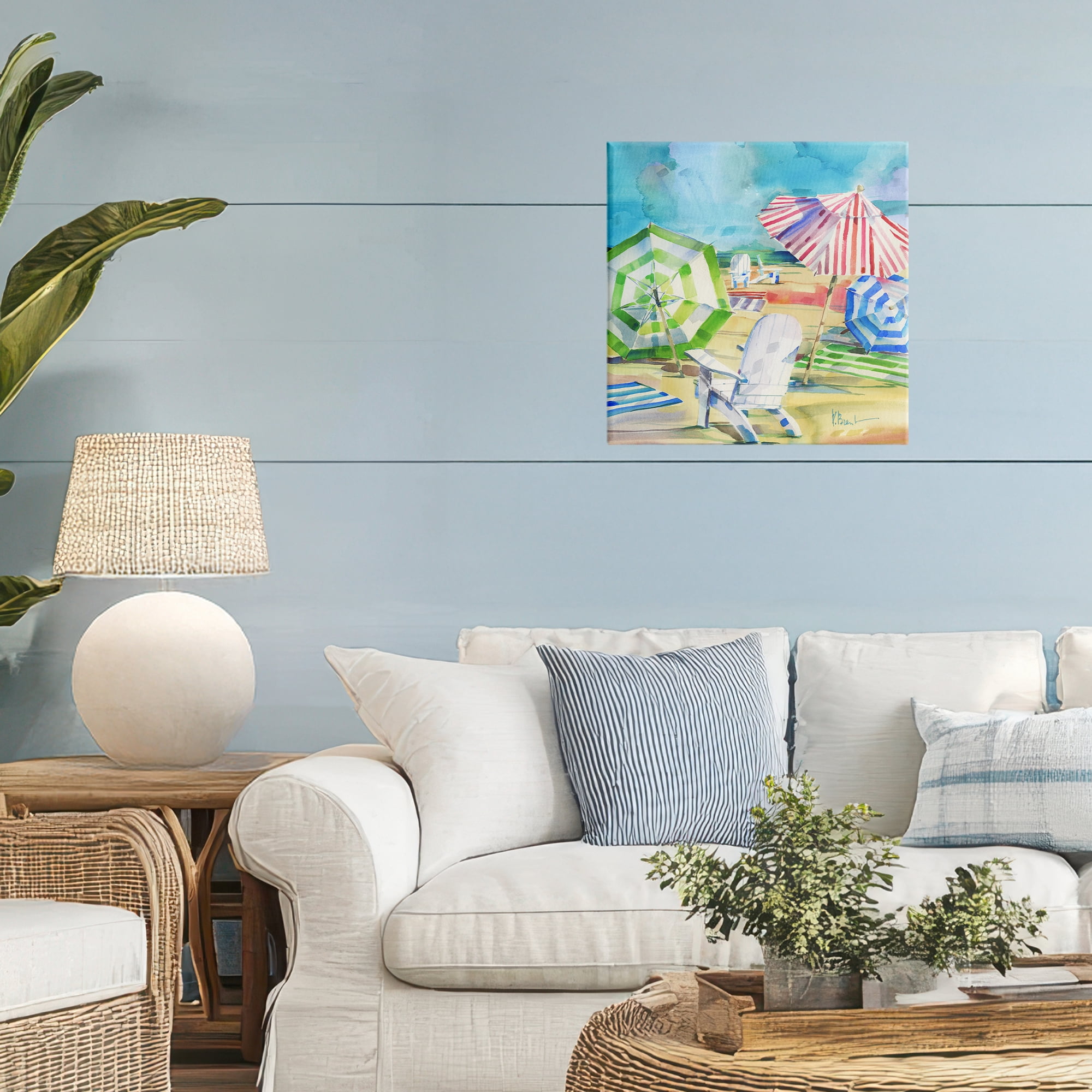 Stupell Industries Ventura Beach Umbrellas Canvas Wall Art, design by Paul Brent