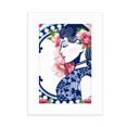thumbnail image 1 of La cultura china flor mujer Marco de Fotos de escritorio imagen Blanco Pintura arte 5x7 pulgadas, 1 of 4