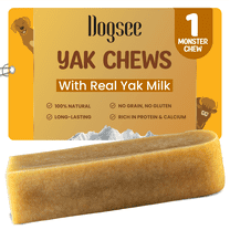 Dogsee Original Himalayan Yak Cheese Chews (Monster - 1 Chew) | Rawhide-Free | Long-Lasting | Fights Plaque & Tartar | Supports Dental Health