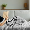 thumbnail image 3 of Stay Cool Soft Flannel Fleece Blanket, Hand Written Looking Stay Cool Words Between Headphones Music Print, Cozy Plush for Indoor and Outdoor Use, 50" x 70", Pale Grey Charcoal Grey, by Ambesonne, 3 of 5