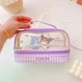 thumbnail image 2 of Sanrio Hello Kitty Portable Pencil Case Cute Cartoon Transparent Double Layer Pen Bag Girl Student Stationery Storage Pencil Box, 2 of 5