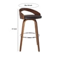 thumbnail image 2 of Armen Living Shelly 30" Bar Height Barstool in Walnut Wood Finish with Brown PU, 2 of 5